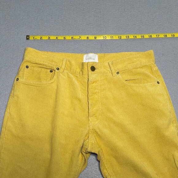 Sid Mashburn Straight Yellow Mens Corduroy 5 Pocket Pants 33 / 32 Button Fly - Picture 8 of 14